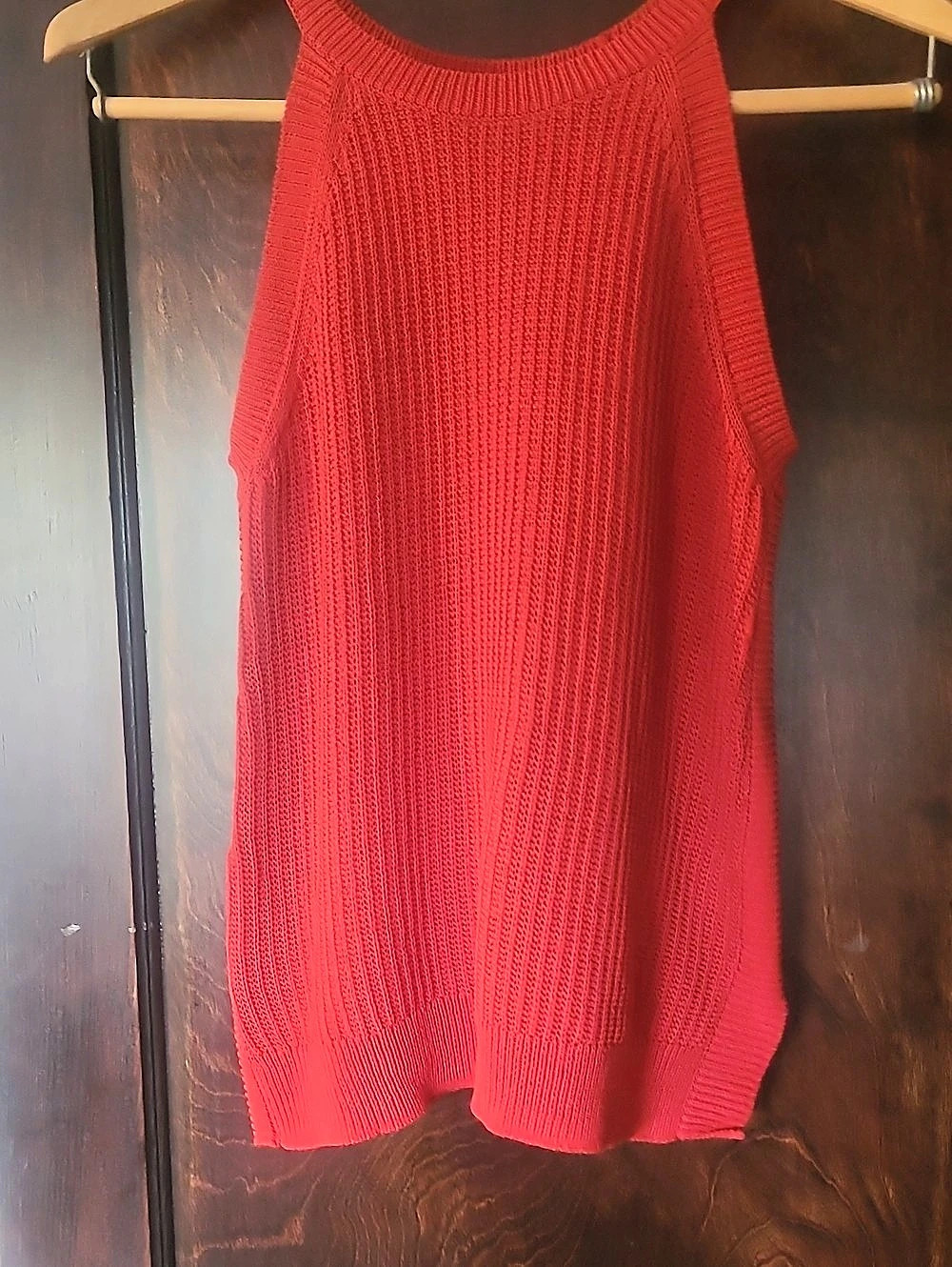 PROLOGUE Red Sleeveless Knit Sweater Size Medium Like New